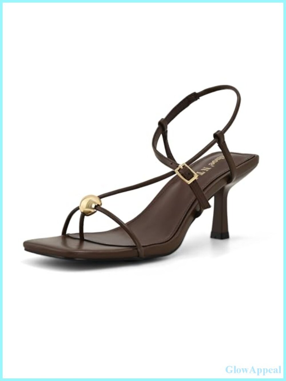 Women's Kitten Heel Flip Flop Sandals Square Open Toe Ankle Strap Dress Shoes